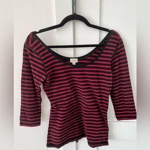 Dynamite Red & Black Striped Shirt
